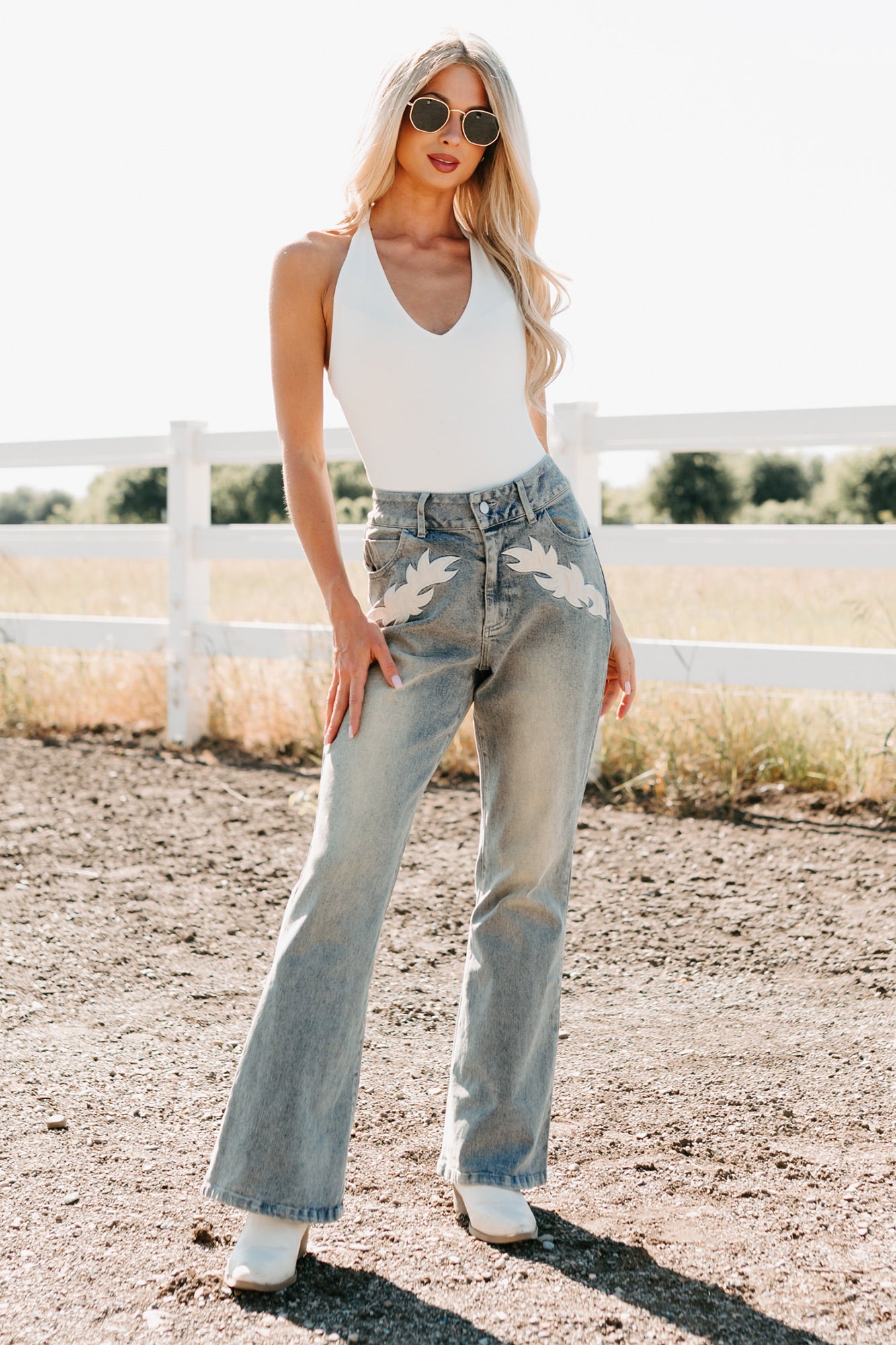 Campbell Western Patch Blue B Jeans (Light)