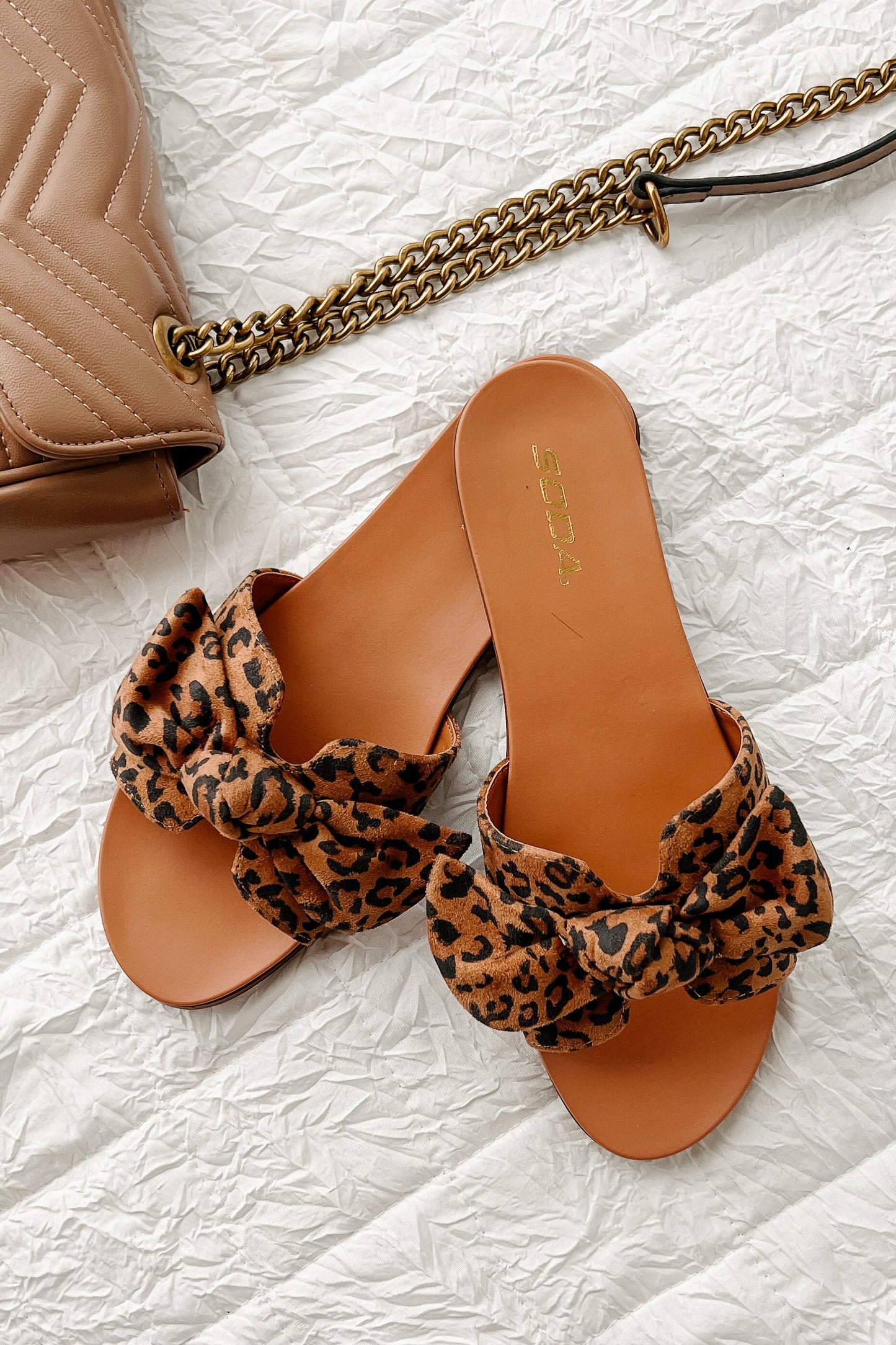 Glam Goals H Cut Bow Strap Sandals (Leopard)