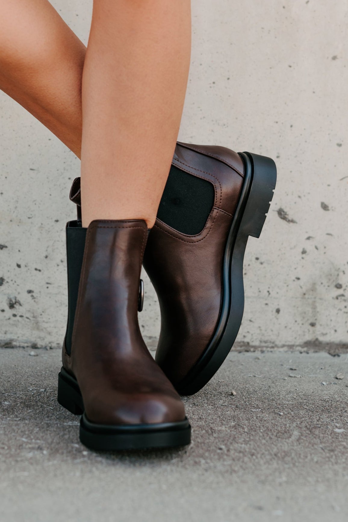 Me After You Platform Round Toe Booties (Brown)