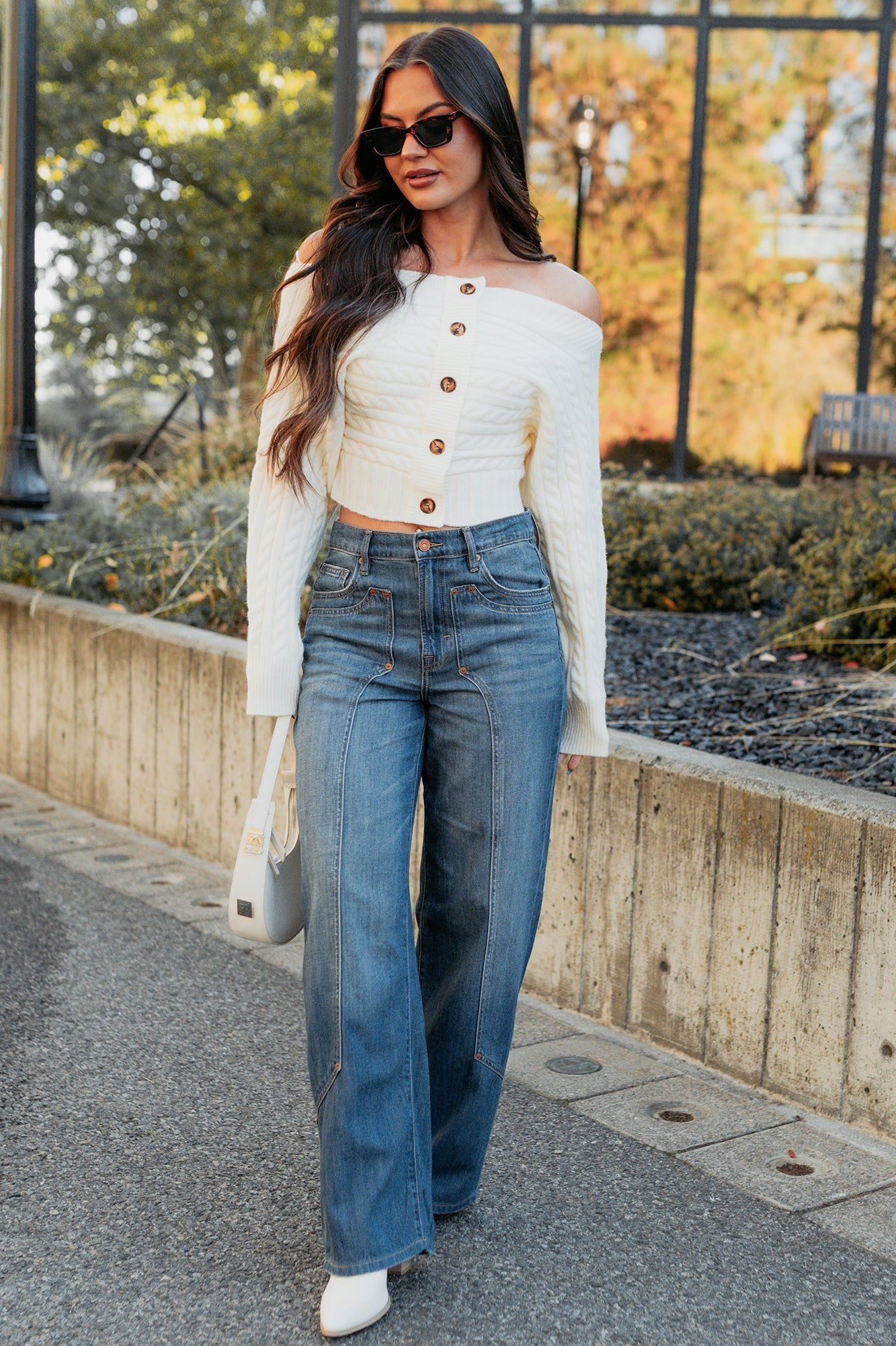 Elise Vintage Baggy Wide Leg Hidden Jeans (Medium)